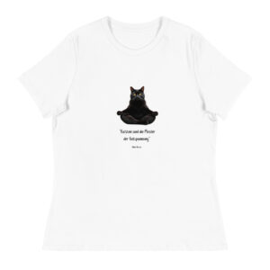 Lockeres Damen-T-Shirt mit Katzen-Zitat