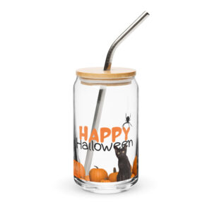 Glas in Dosenform, Happy Halloween Katze